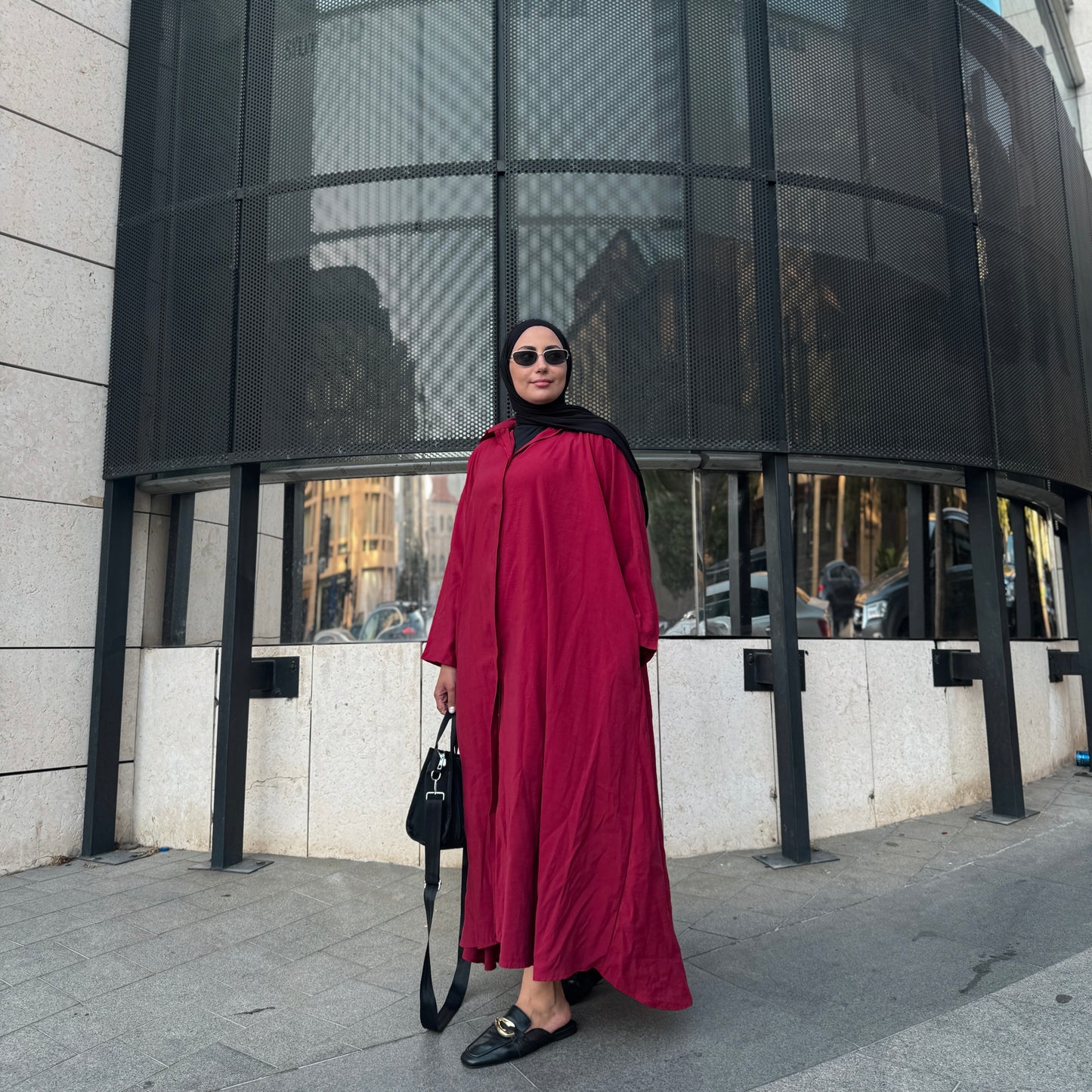 Oversized Flowy Dress with Belt