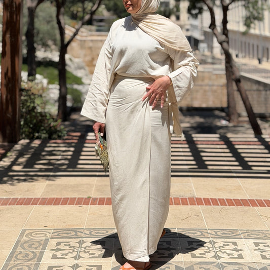 Linen Wrap Skirt Set
