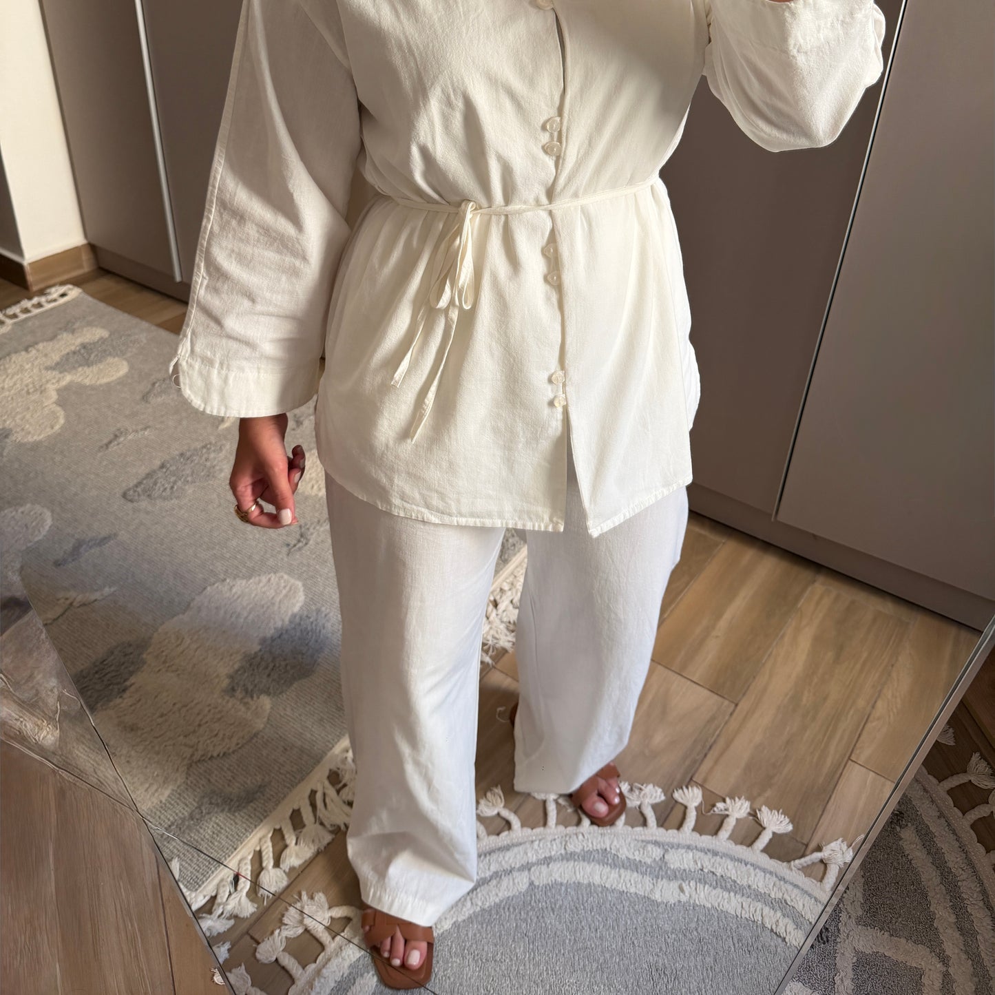 Belted Linen Tunic Set