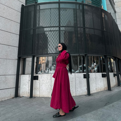 Oversized Flowy Dress with Belt
