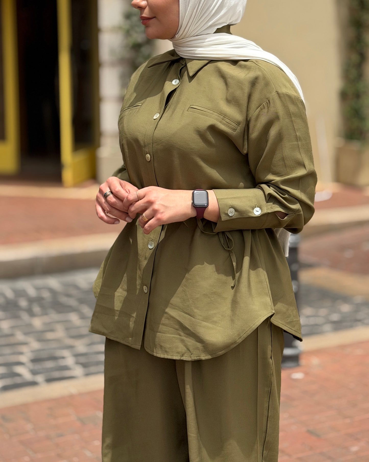 Belted Cotton Linen Set