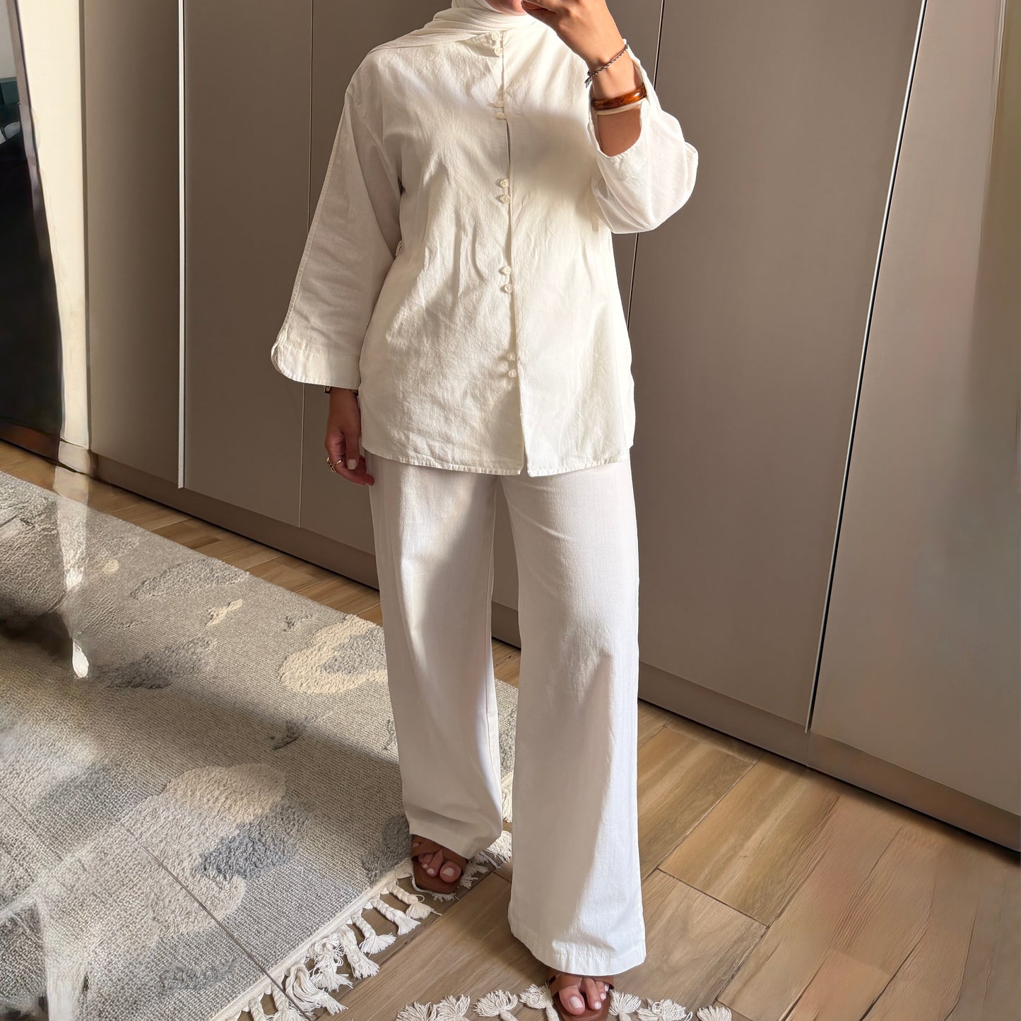 Belted Linen Tunic Set