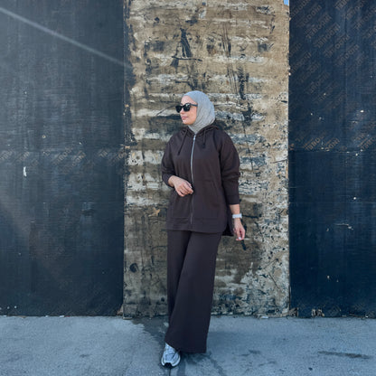 Cotton Hooded Zip-Up Set