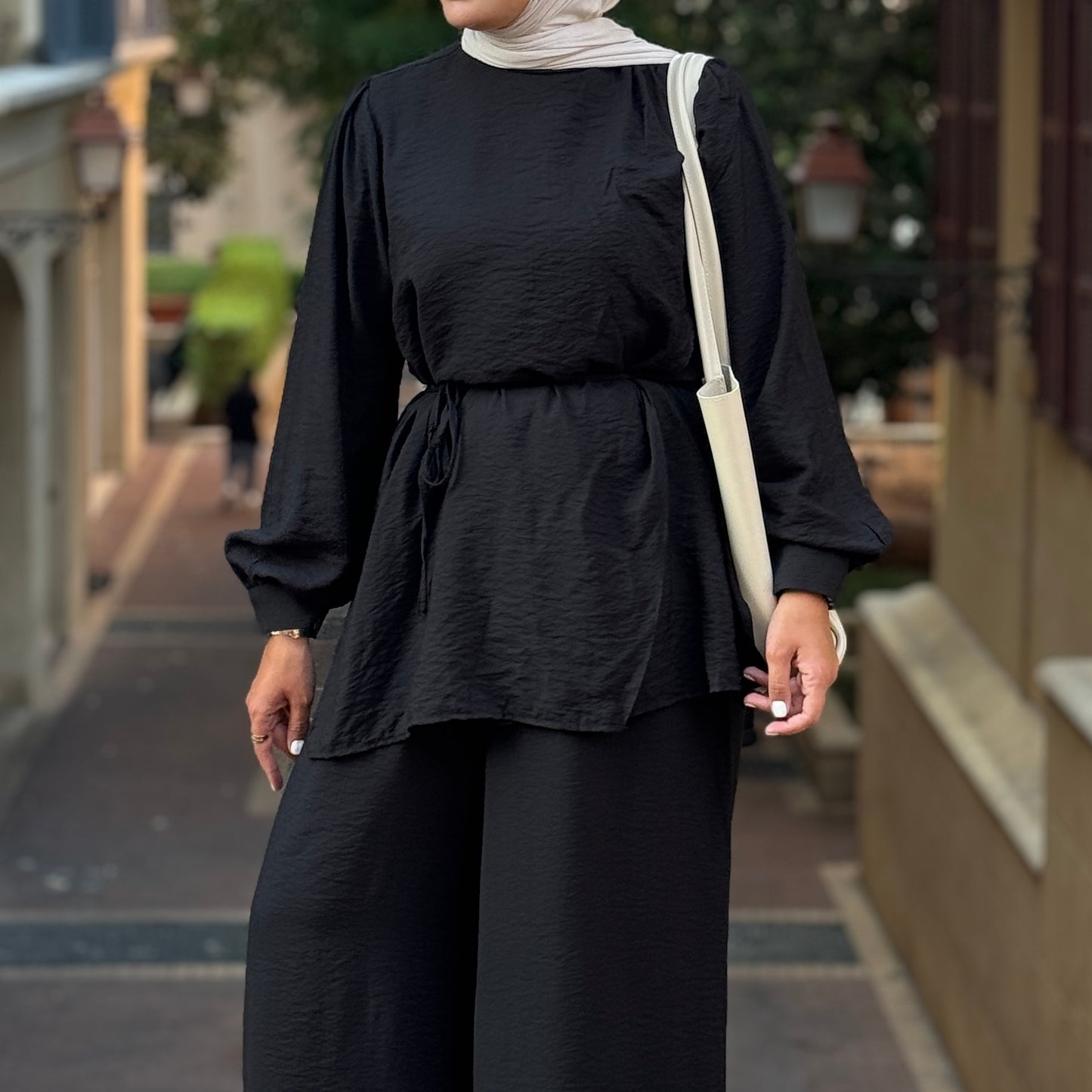 Wide-Leg Belted Set