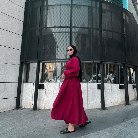 Oversized Flowy Dress with Belt