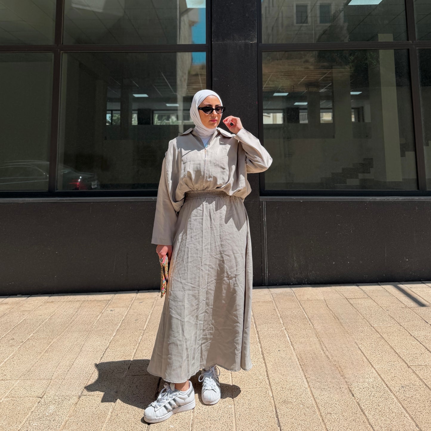 Soft Bomber Skirt Set