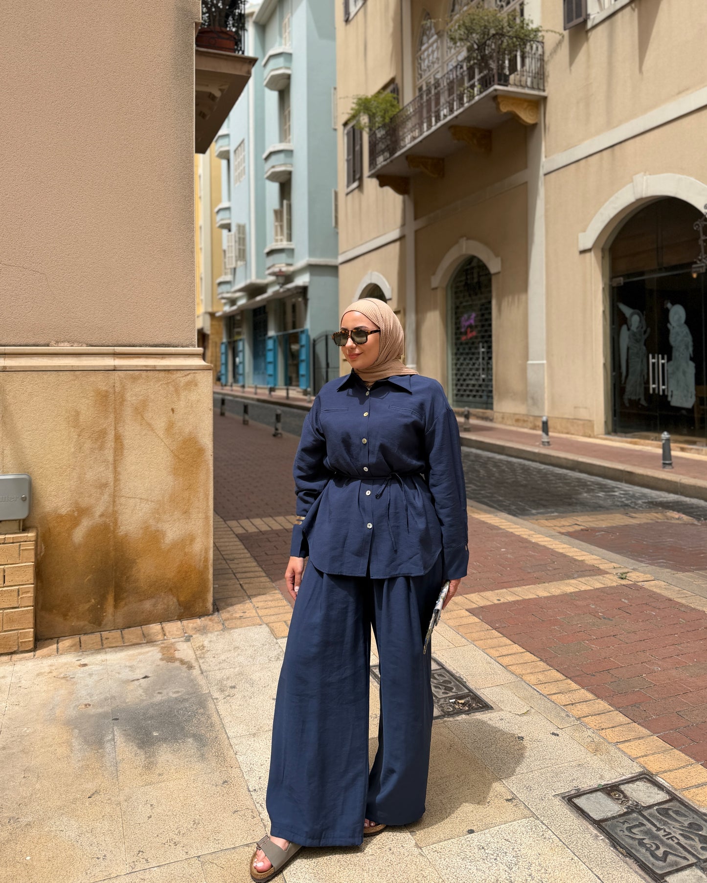 Belted Cotton Linen Set