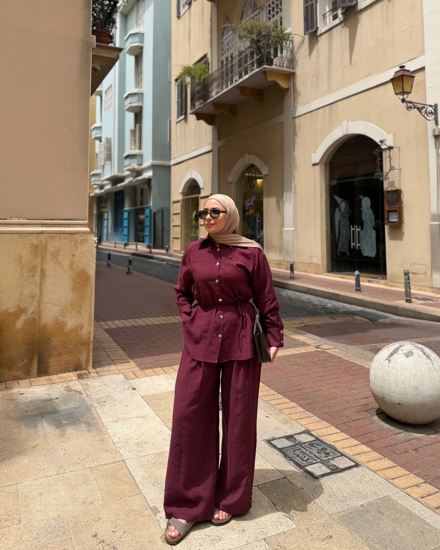 Belted Cotton Linen Set
