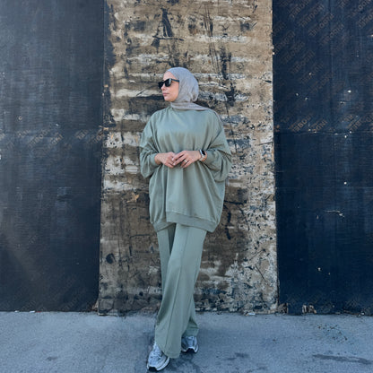 Oversized Cotton Two-Piece Set