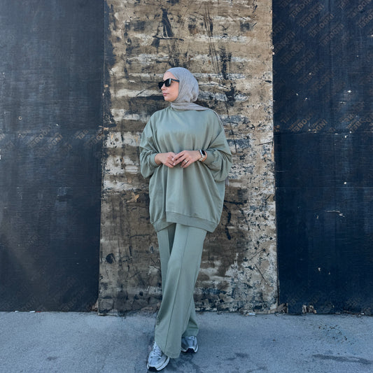 Oversized Cotton Two-Piece Set