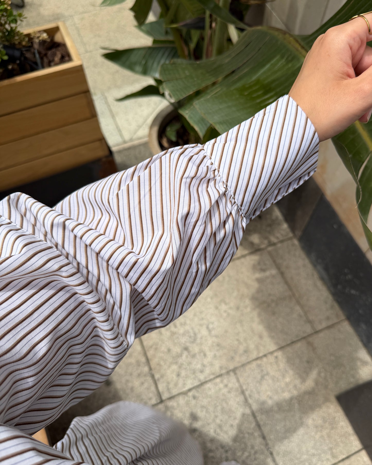 Pinstripe Asymmetric Maxi Set