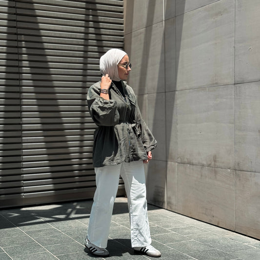 Zippered Shirt Jacket
