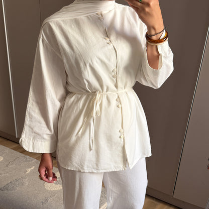 Belted Linen Tunic Set