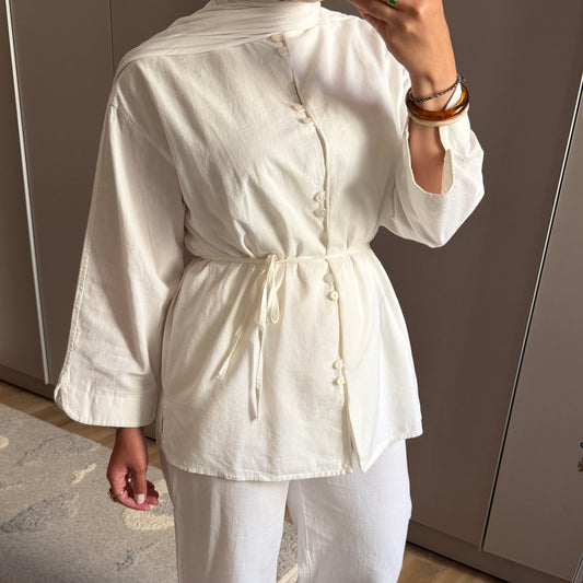 Belted Linen Tunic Set