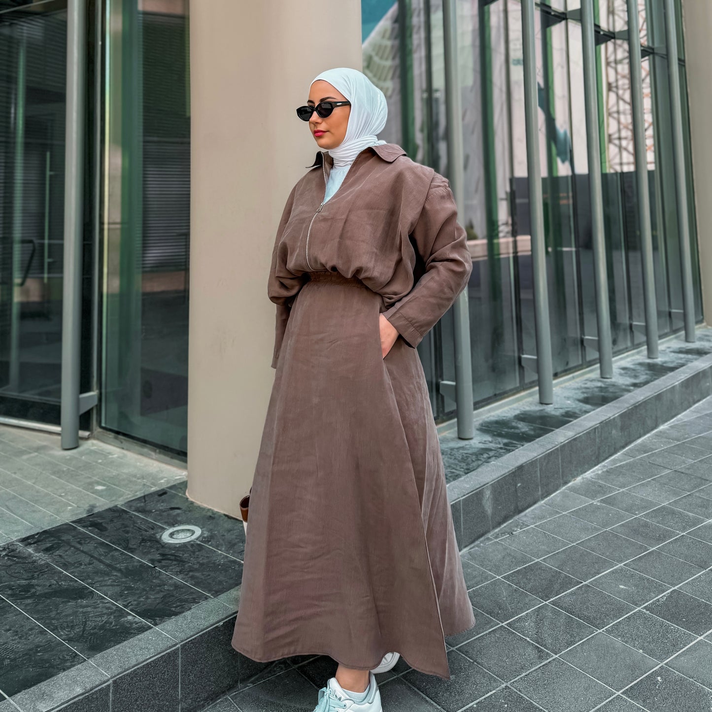 Soft Bomber Skirt Set