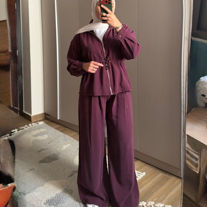 Flowing Zip-Up Set