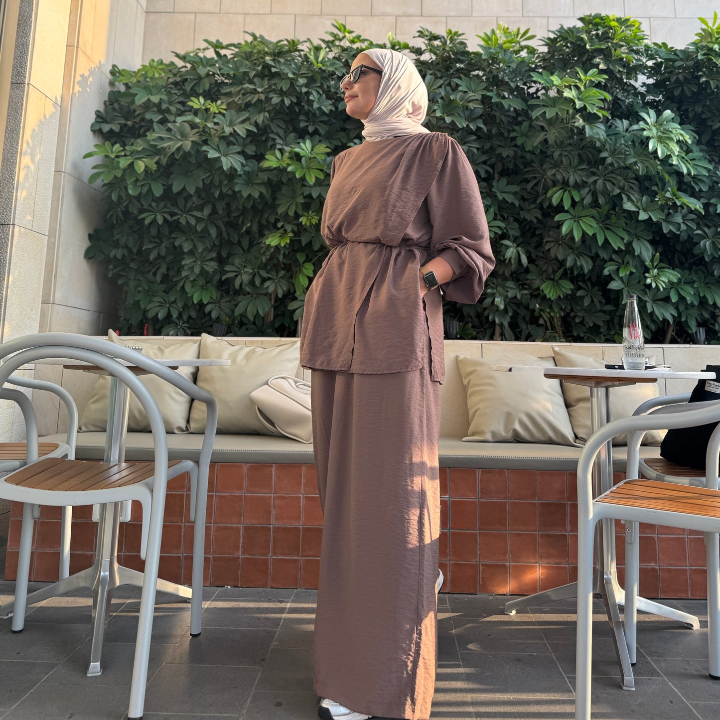 Wide-Leg Belted Set