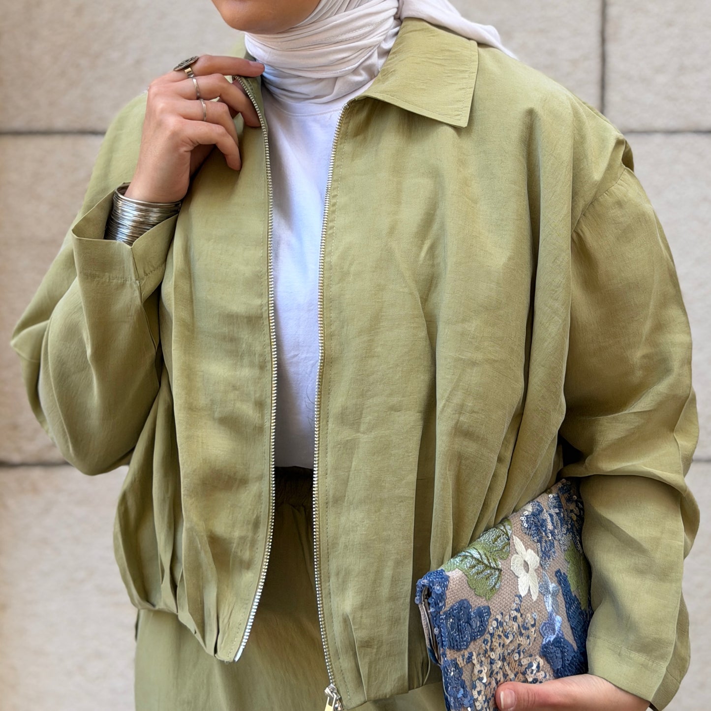 Soft Bomber Skirt Set