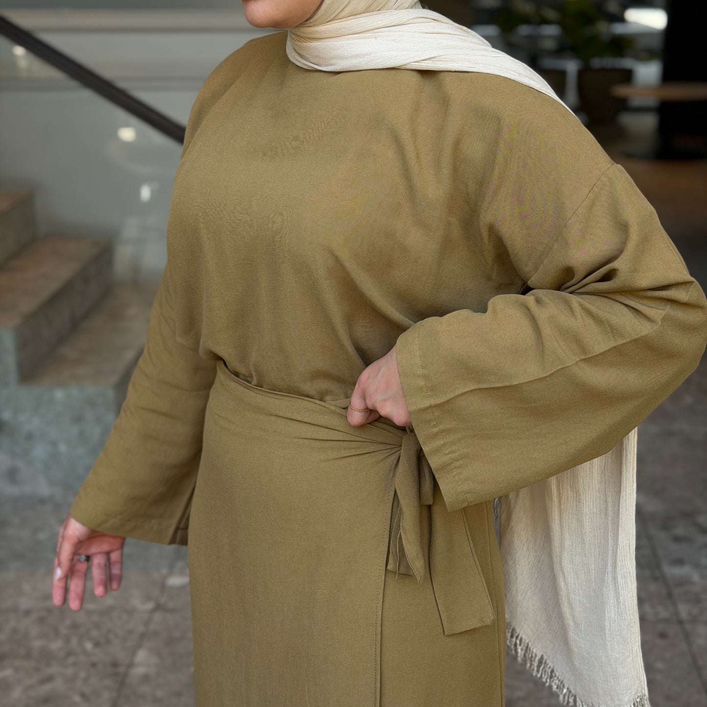 Linen Wrap Skirt Set