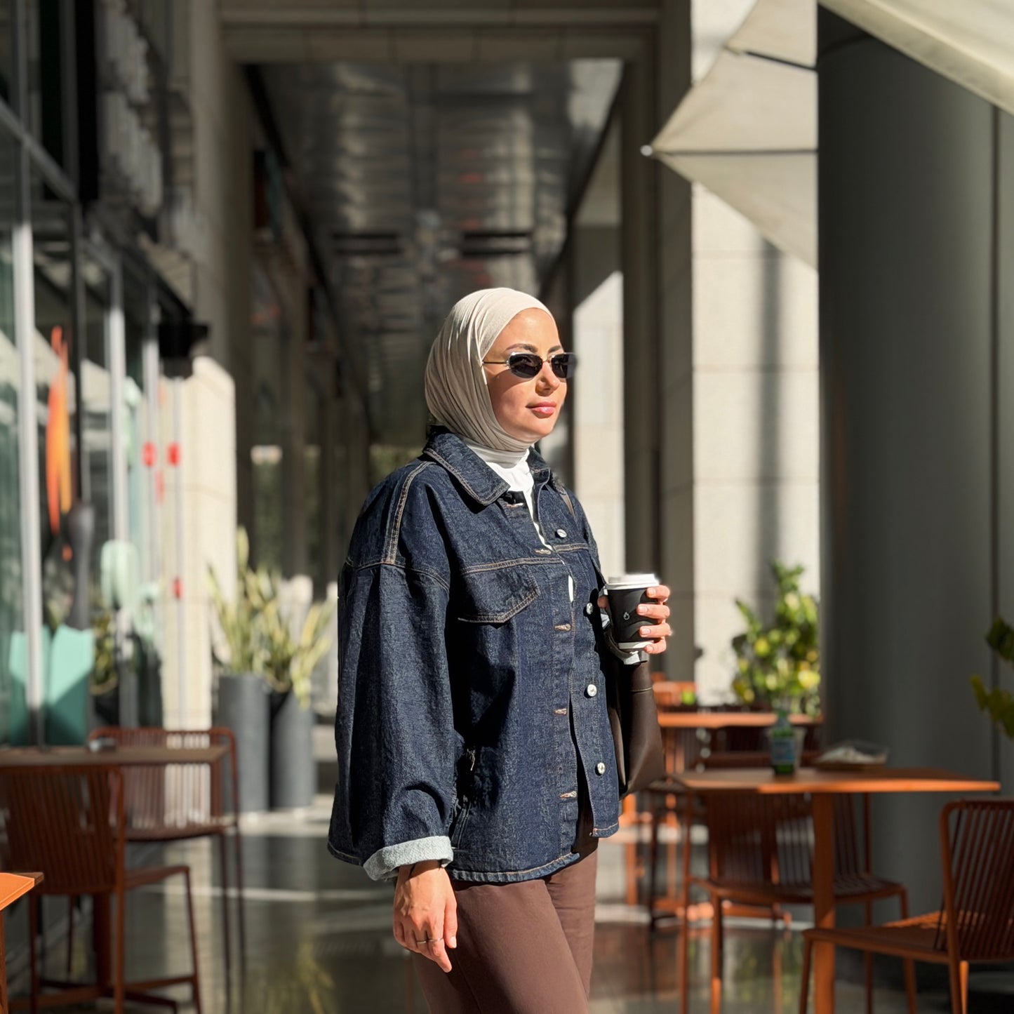 Denim Jacket with Belt