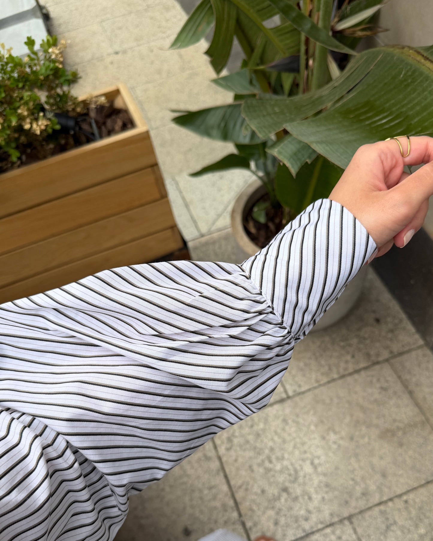 Pinstripe Asymmetric Maxi Set