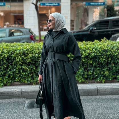 Oversized Flowy Dress with Belt
