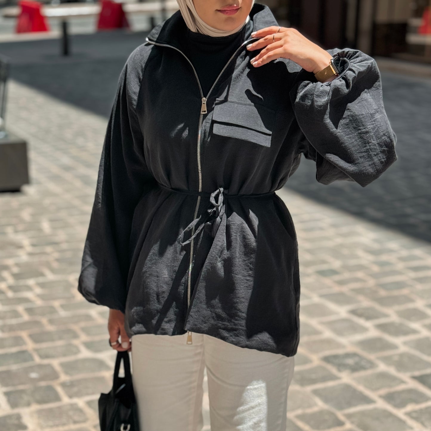 Zippered Shirt Jacket