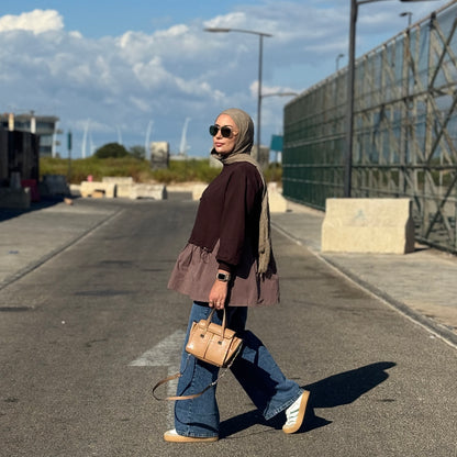 Two-tone Flow Blouse