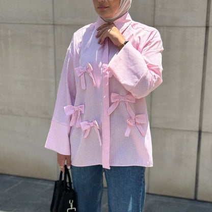 Long Sleeve Shirt with Bows