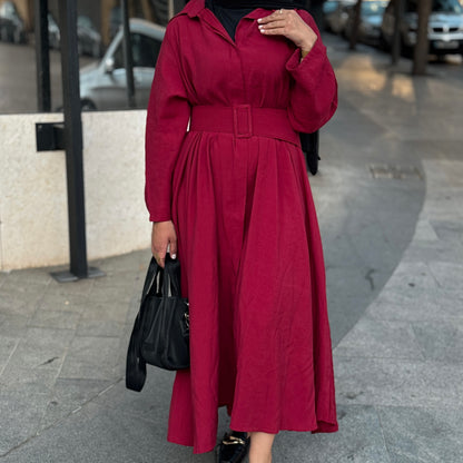 Oversized Flowy Dress with Belt