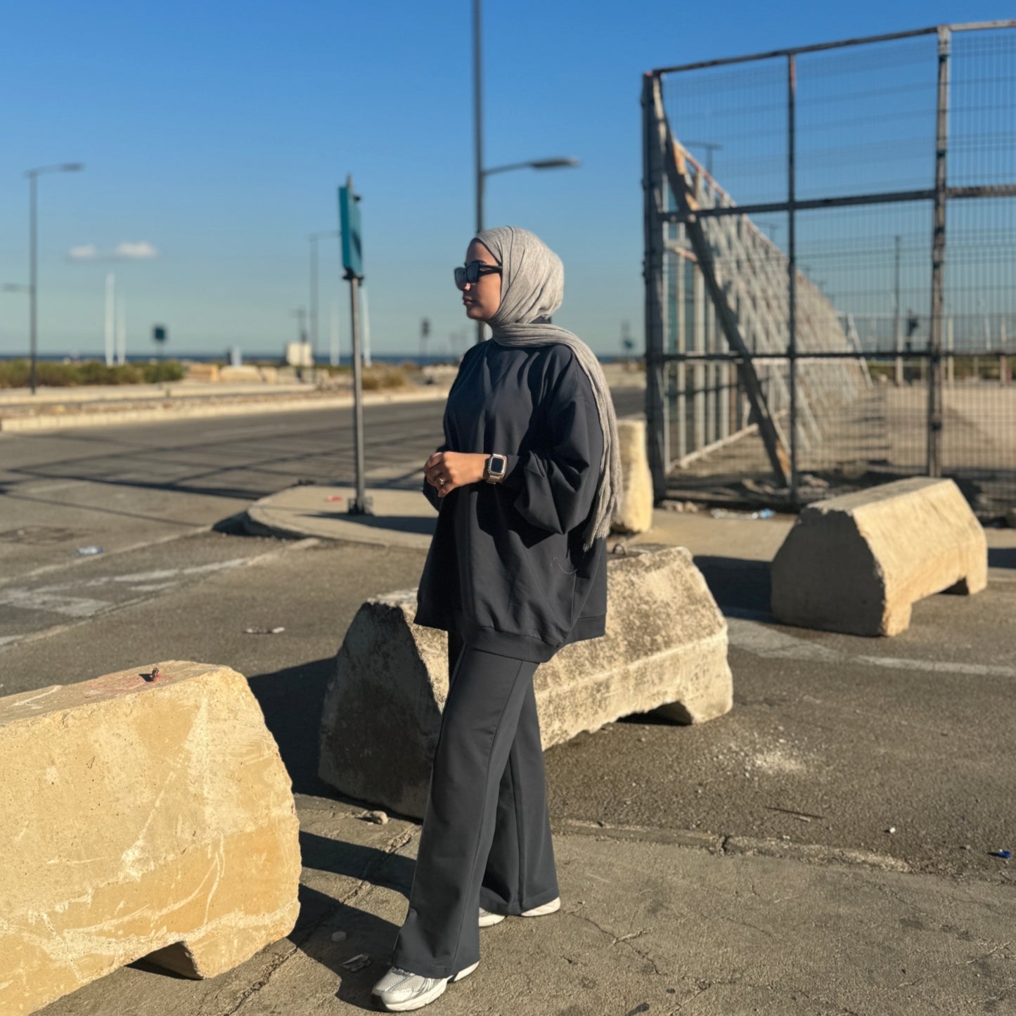 Oversized Cotton Two-Piece Set