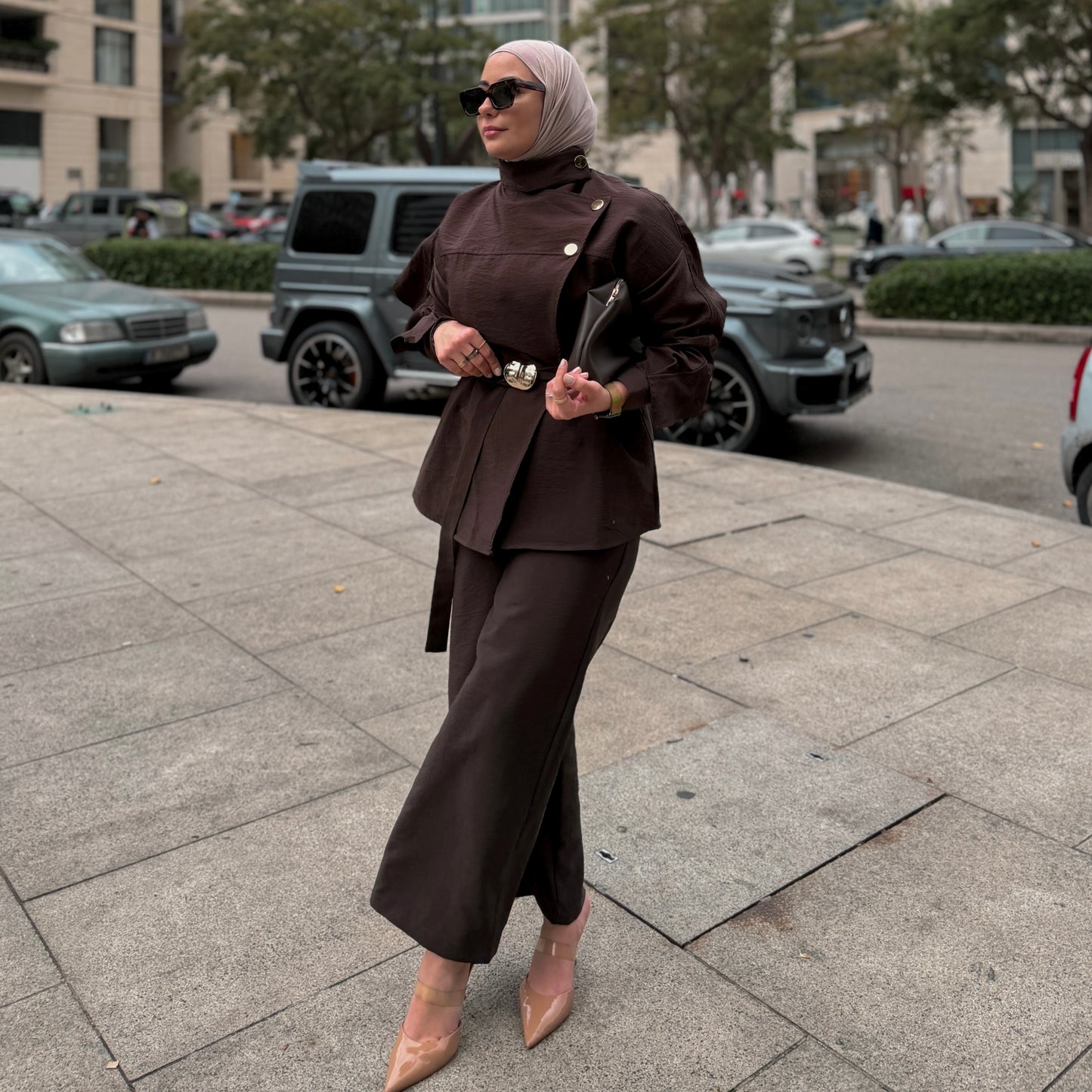 Brown Crinkle Wrap Set