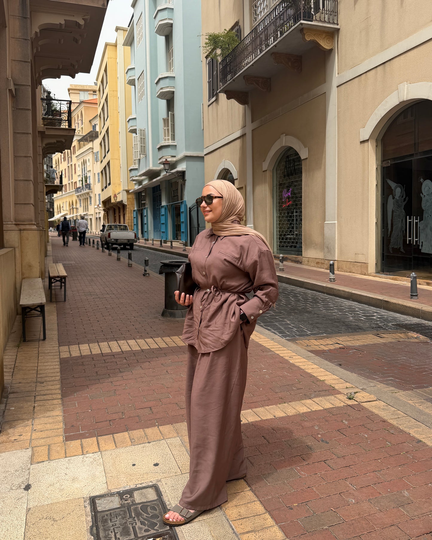 Belted Cotton Linen Set