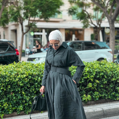 Oversized Flowy Dress with Belt