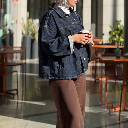 Denim Jacket with Belt
