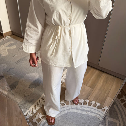 Belted Linen Tunic Set